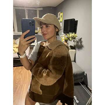 Lamb Wool Baseball Cap for Women Teddy Fleece Sports Hats Comfortable Warm Winter Outdoor Embroidery Sun Hats Pure Khaki