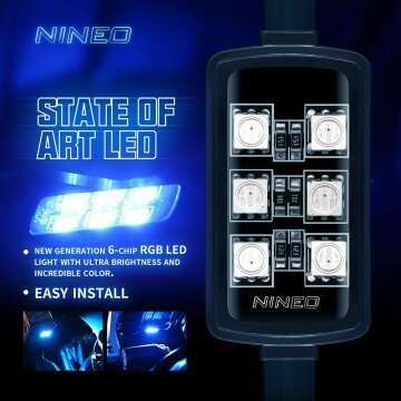 NINEO Motorcycle RGB LED Strip Lights - 8 pcs