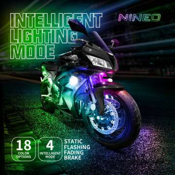 NINEO Motorcycle RGB LED Strip Lights - 8 pcs