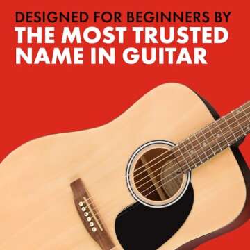 Fender FA-25 Dreadnought Acoustic Guitar, Beginner Guitar, with 2-Year Warranty, Includes Free Lessons, Natural