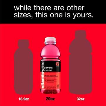 vitaminwater power-c electrolyte enhanced water w/vitamins, dragonfruit drinks, 20 fl oz, 12 Pack