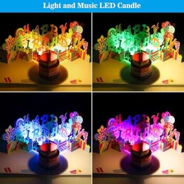 3D Birthday Cards with LED Candle & Music