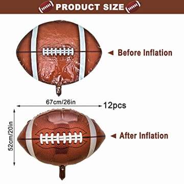 Football Balloons 12Pcs Football Party Supplies Decorations Rugby Balloons Football Decorations for Sports Theme Football Theme Birthday Party Favors Decorations