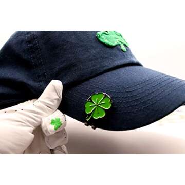 MULLIGAN HOOLIGAN Golf Ball Marker + Magnetic Hat Clip, Funny and Unique Golf Gift, Premium Quality, The Perfect for Your Favorite Golfer, Golf Accessories for Any Occasions (Four-Leaf Clover)