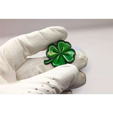 MULLIGAN HOOLIGAN Golf Ball Marker + Magnetic Hat Clip, Funny and Unique Golf Gift, Premium Quality, The Perfect for Your Favorite Golfer, Golf Accessories for Any Occasions (Four-Leaf Clover)