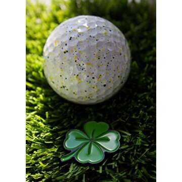 MULLIGAN HOOLIGAN Golf Ball Marker + Magnetic Hat Clip, Funny and Unique Golf Gift, Premium Quality, The Perfect for Your Favorite Golfer, Golf Accessories for Any Occasions (Four-Leaf Clover)