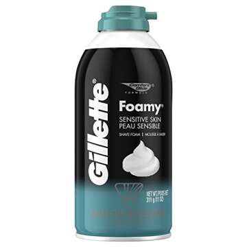 Gillette Foamy Sensitive Skin Shaving Cream 11 oz (Pack of 6)