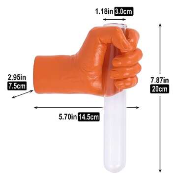 XYQXYQ Creative Wall Hanging Sculpture, Artistic Wall Hanging Hand Sculpture with Test Tube vases, Home Decoration Hand Against Wall (Orange)