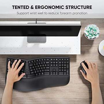 Wireless Ergonomic Keyboard and Mouse Set