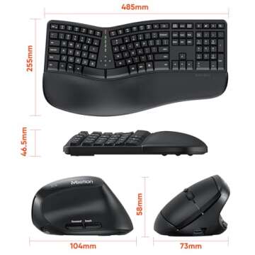 Wireless Ergonomic Keyboard and Mouse Set