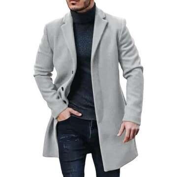 PASLTER Men's Trench Coat