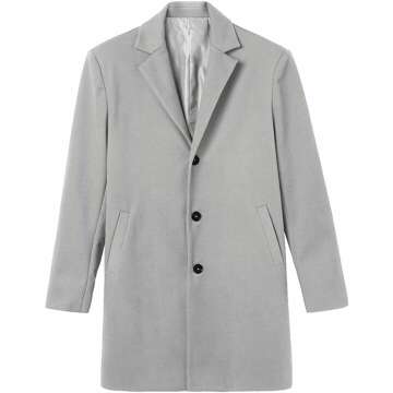 PASLTER Men's Trench Coat