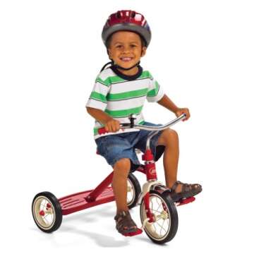 Radio Flyer Classic 10 Inch Toddler Tricycle with Rubber Tires and Steel Frame, Red