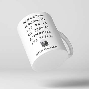 There Is Nothing To Writing... Ernest Hemingway Quote Coffee Mug, Ceramic Mug, Hot Cocoa Mug, Broth, Ceramic, Tea Cup, Literature, Writer, Ceramic Coffee Mug 11oz