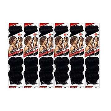 Harlem 125 Kima Braid Ocean Wave 8" 6-PACKS (8", 1B Off Black)