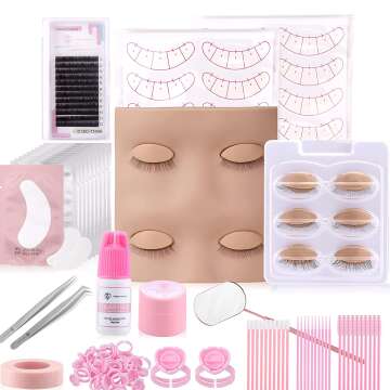 Lash Extension Kit with Mannequin Head and Tools