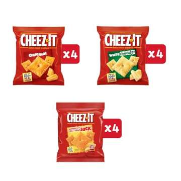 Cheez-It Cheese Crackers, Baked Snack Crackers, Lunch Snacks, Variety Pack, 12.1oz Box (12 Packs)