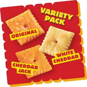 Cheez-It Cheese Crackers, Baked Snack Crackers, Lunch Snacks, Variety Pack, 12.1oz Box (12 Packs)