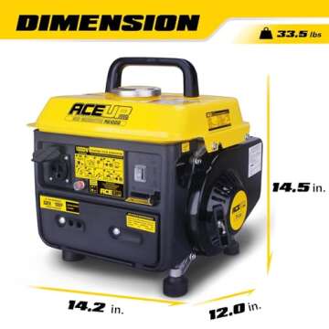 Aceup Energy 1,000W Gas-Powered Generator, Small Portable Generator Camping Ultralight, EPA & CARB Compliant