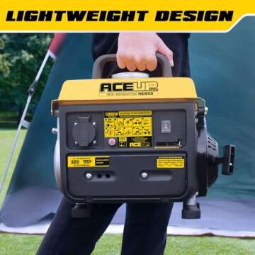 Aceup Energy 1,000W Gas-Powered Generator, Small Portable Generator Camping Ultralight, EPA & CARB Compliant