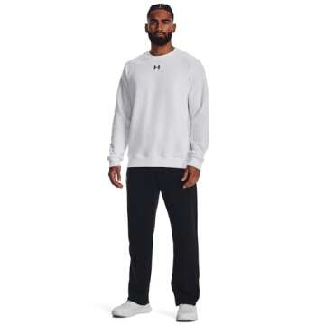 Under Armour Men's Rival Fleece Pants, (001) Black / / White, X-Small