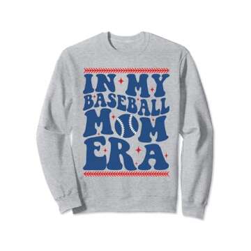 In My Baseball Mom Era Groovy Baseball Mom Team Mother's Day Sweatshirt