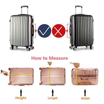 GigabitBest Suitcase Cover - Full Transparent Thicken Luggage Cover Protector with Large Velcro - Waterproof PVC Suitcase and Luggage Cover for 20'' (18.89''H x 13.38''L x 9.44''W) Luggage