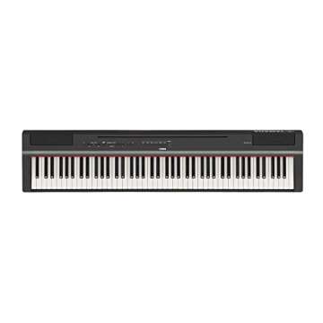 Yamaha P125A, 88-Key Weighted Action Digital Piano with Power Supply and Sustain Pedal, Black (P125AB)