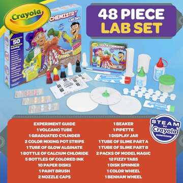 Crayola Color Chemistry Set (50 Experiments), Science Kit For Kids, STEM Toy for Kids, Gift for Boys & Girls, Ages 7, 8, 9