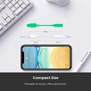 Apple MFi Certified Lightning to 3.5 mm Headphone Jack Adapter for iPhone, 2 Pack iPhone 3.5mm Aux Audio Adapter Converter Cable Dongle Compatible for iPhone 14 13 12 11 Pro Max XS XR X 8 7 6 iPad