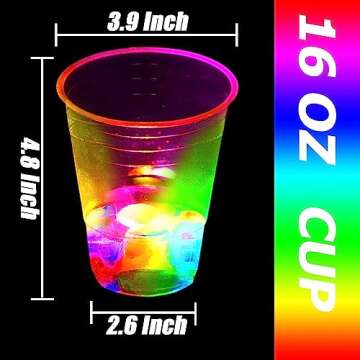 Unbrands 16oz Glowing Party Cups for Indoor Outdoor Party Event Fun,Light Up Cups for Night Event Favor Decorations Supplies - Glow Cups Party Pack with Flashing Color -23Pack, 24 Count (Pack of 1)