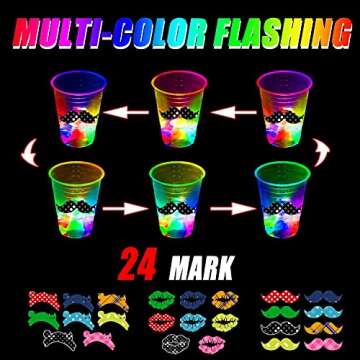 Unbrands 16oz Glowing Party Cups for Indoor Outdoor Party Event Fun,Light Up Cups for Night Event Favor Decorations Supplies - Glow Cups Party Pack with Flashing Color -23Pack, 24 Count (Pack of 1)