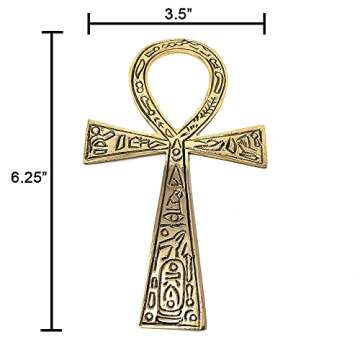 Solid Brass Ankh 6.25" ~ Perfect for your Altar, Wall Décor, Gift Giving, Ritual needs. Made of 100% yellow brass quality product by New Age Imports, Inc.® (Brass Ankh 6.5")