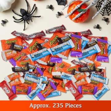 Halloween Hershey Bulk Chocolate Candy Individually Wrapped - Milk Chocolate Halloween Party Candy Mix Trick Or Treat Variety Mix For treats, Party Favors & Snacks (4.5 Pound)