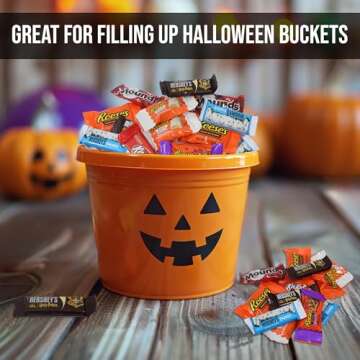 Halloween Hershey Bulk Chocolate Candy Individually Wrapped - Milk Chocolate Halloween Party Candy Mix Trick Or Treat Variety Mix For treats, Party Favors & Snacks (4.5 Pound)