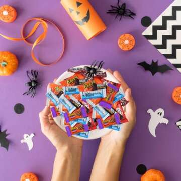 Halloween Hershey Bulk Chocolate Candy Individually Wrapped - Milk Chocolate Halloween Party Candy Mix Trick Or Treat Variety Mix For treats, Party Favors & Snacks (4.5 Pound)