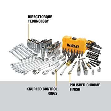 DEWALT Mechanics Tools Kit and Socket Set, 142-Piece, 1/4 & 3/8" Drive, MM/SAE (DWMT73802)