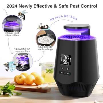 Fruit Fly Traps for Indoors, Fooxem 2 in 1 Fruit Fly Trap for Home, Gnat Traps for House Indoor Bug Zapper Flying Insect Trap for Plants Moths Mosquitoes with 10 PCS Refill