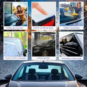 Automotive Oil Film Cleaning Brush, Car Glass Oil Film Remover For Car Window Cleaner, Glass Cleaning Board, Glass Coating For Windshield, Automotive Oil Cleaning Brush (1pc Brush 4Oz Liq. & 2Oz Liq.)