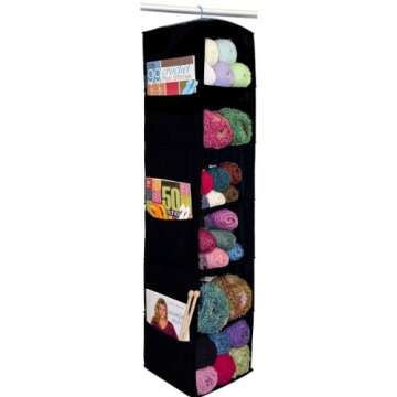 INNOVATIVE HOME CREATIONS Colonial 4850-BLK 6-Shelf Yarn and Craft Organizer, 48 by 11 by 11-Inch, Black