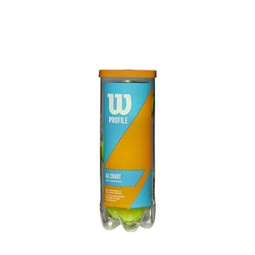 Wilson Profile All Court Tennis Balls - Yellow, 3 Ball Can