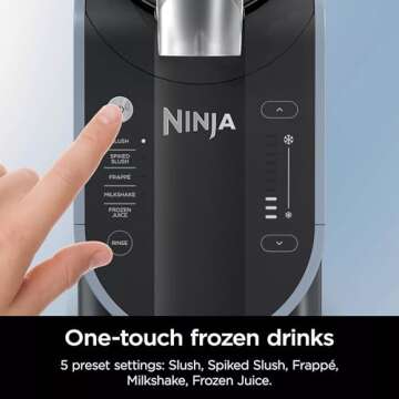 Ninja Slushi FS301 Professional Maker with RapidChill Technology, 88 oz Drink & Slushie Machine, 5 Preset Programs, Frozen Margaritas, Frappés, and More, Premium Accents, Black (Renewed)