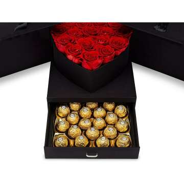 Red Eternal Roses & Chocolates
