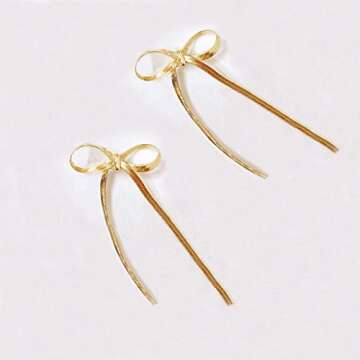 Elegant Long Tassel Bow Drop Earrings for Weddings