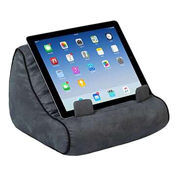 Gifts for Readers & Writers Book Couch iPad Stand | Cushioned Tablet Stand & Book Holder| Reading Pillow for Bed Time | Tablet Lap Rest Cushion | A Fun Gift for Book Lovers