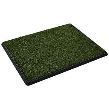 Artificial Grass Puppy Pee Pad for Dogs and Small Pets - 20x25 Reusable 3-Layer Training Potty Pad with Tray - Dog Housebreaking Supplies by PETMAKER