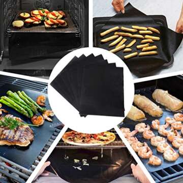 Non-Stick Grill Mats Set for BBQ - 15.75 x 13-Inch