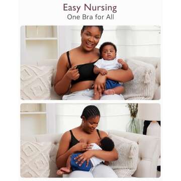 Momcozy Hands Free Pumping Bra, Adjustable Breast-Pumps Holding and Nursing Bra, Suitable for Breastfeeding-Pumps by Lansinoh, Philips Avent, Spectra, Evenflo and More(Black,X-Small)