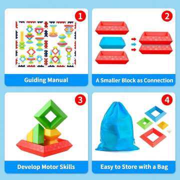 Montessori Toys for 1 2 3 4 Year Old Boys Girls Toddlers Preschool Learning Activities 30Pcs Building Blocks Stacking Educational Toys STEM Sensory Toys Gifts for Kids Age 1-2 2-4