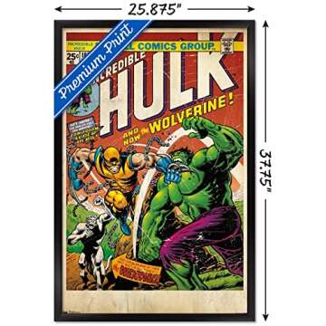 Trends International 24X36 Marvel Comics Wolverine - Cover Wall Poster, 36L x 24W, Black Framed Version